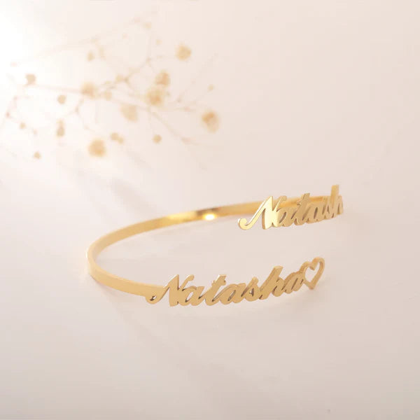 Couple Heart Name Bracelet