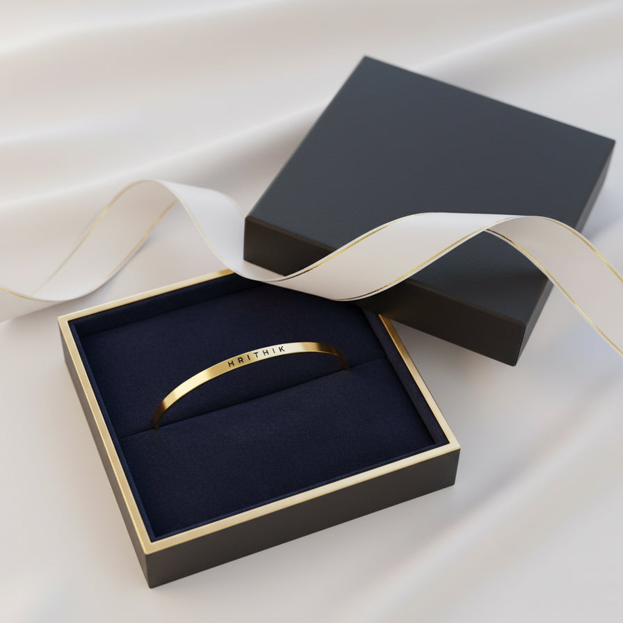 Plated Personalized Engraved Name Kada