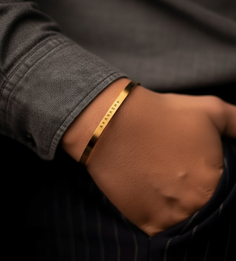 Plated Personalized Engraved Name Kada