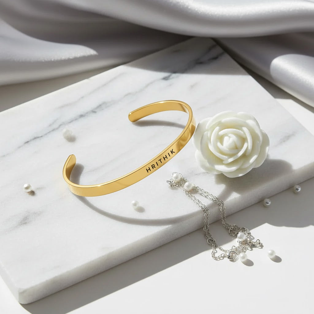 Plated Personalized Engraved Name Kada