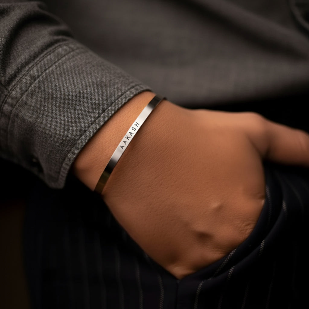 Plated Personalized Engraved Name Kada