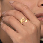 Heart Couple Name Ring