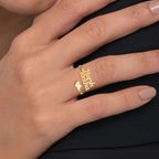 Heart Couple Name Ring