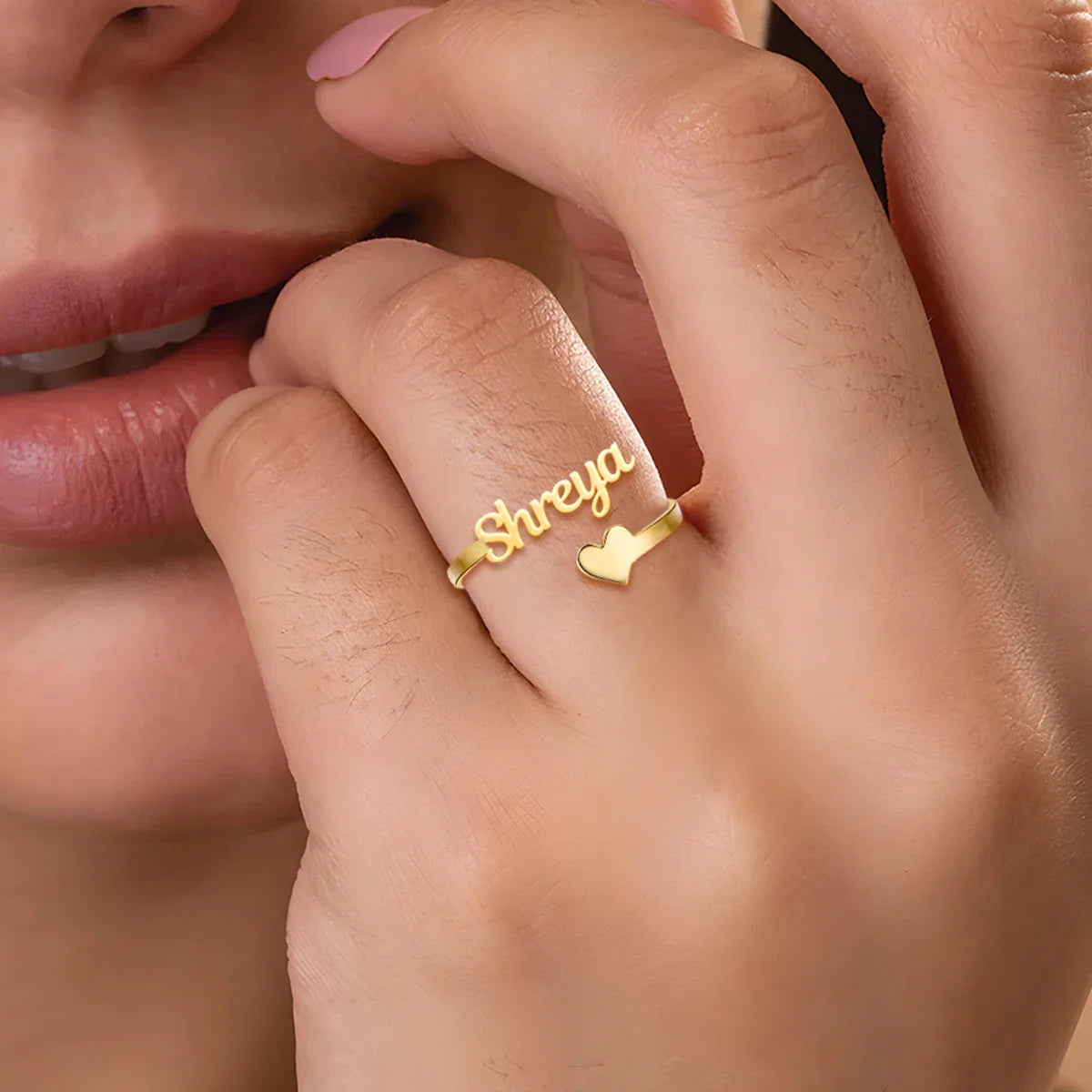 Heart Name Ring