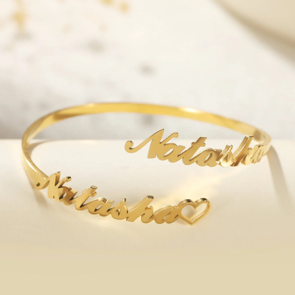 Couple Heart Name Bracelet